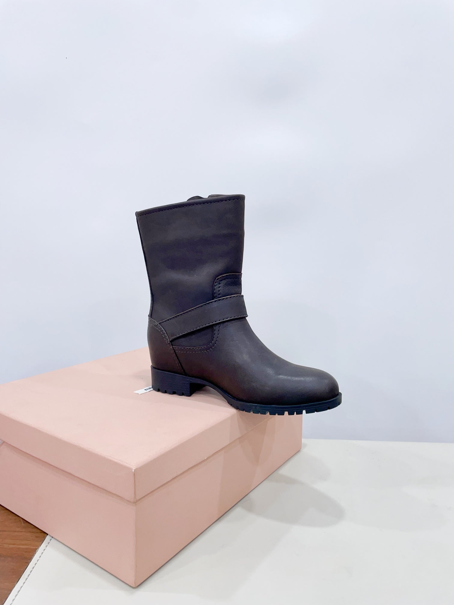 Miu Short Boots Dark Moccha Calfskin