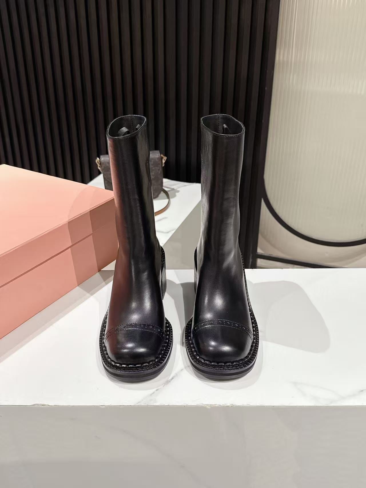Miu Miu 2026 Boot 50mm Black Calfskin 621334