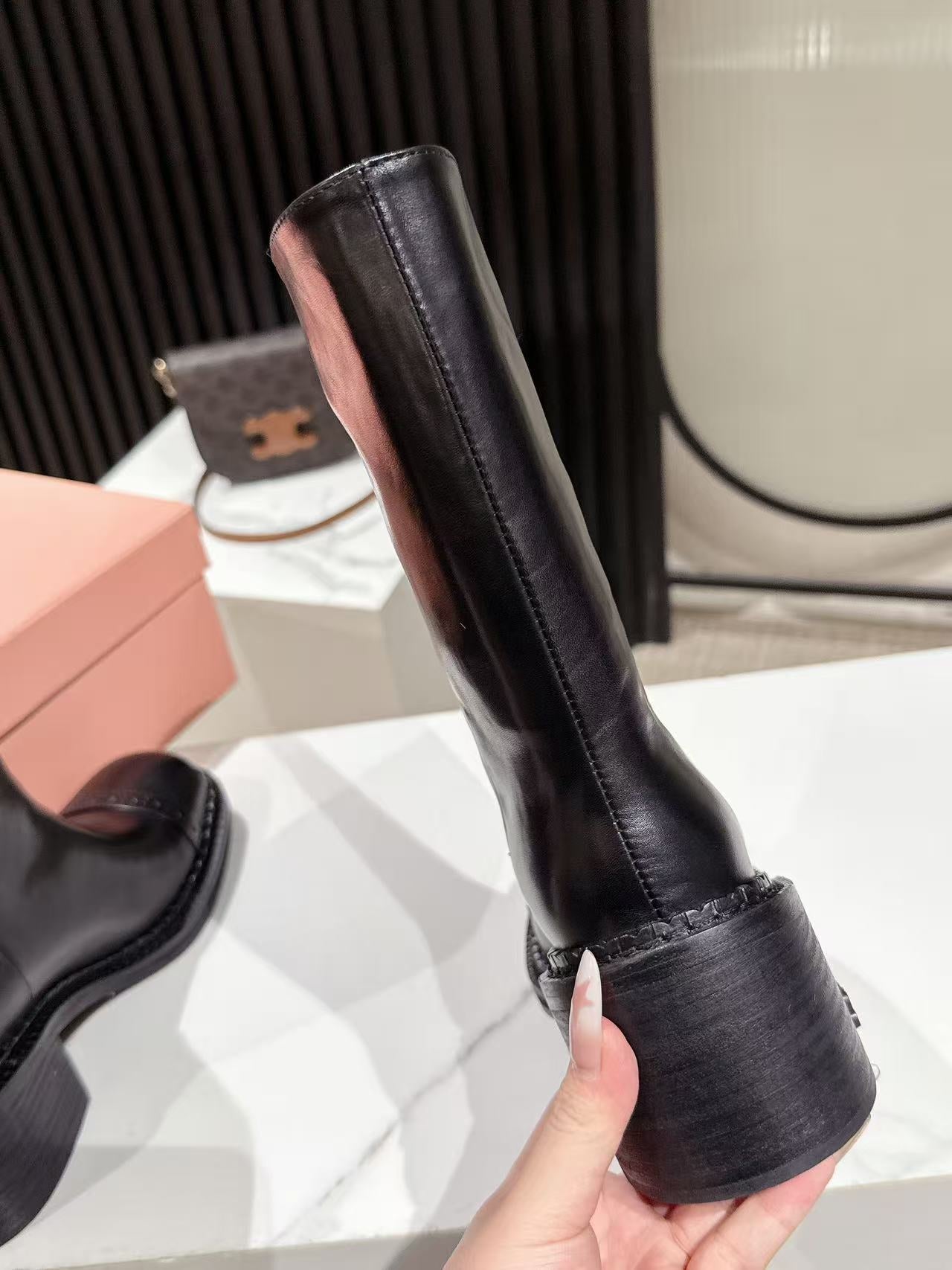 Miu Miu 2026 Boot 50mm Black Calfskin 621334