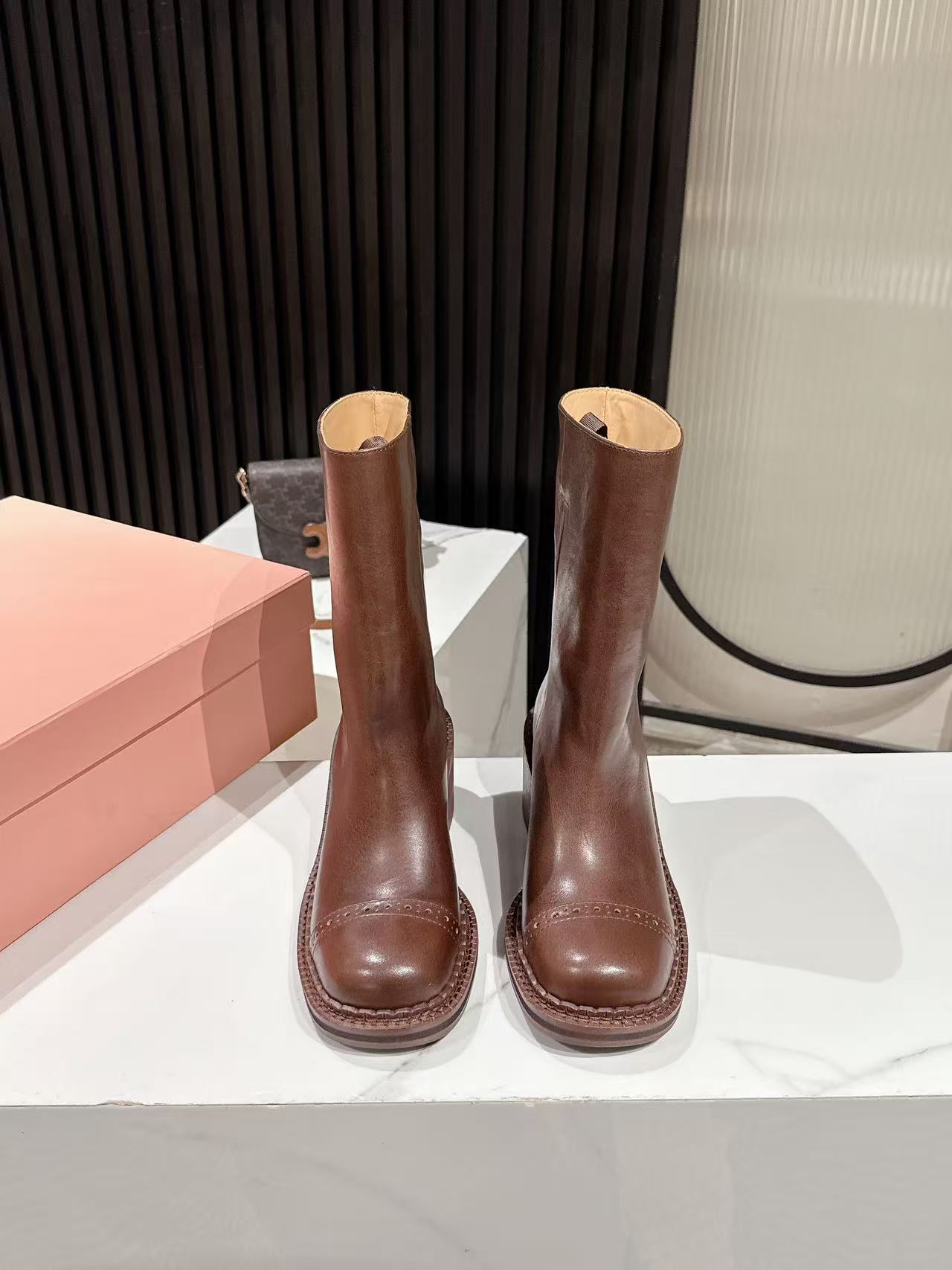 Miu Miu 2026 Boot 50mm Brown Calfskin 621335