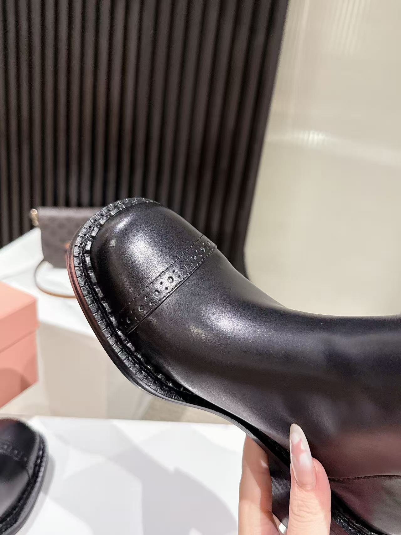 Miu Miu 2026 High Boot 50mm Black Calfskin 621332