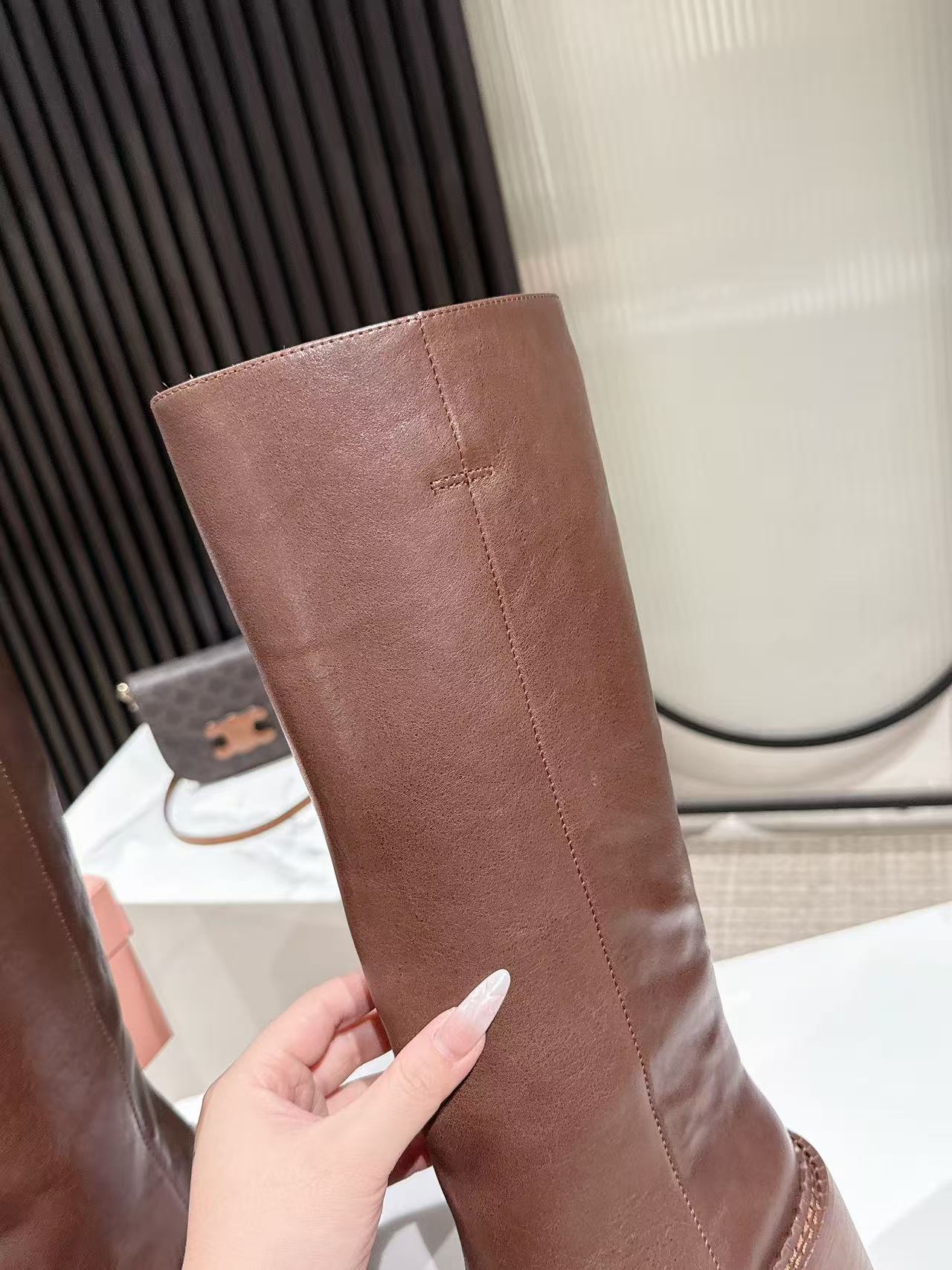 Miu Miu 2026 High Boot 50mm Brown Calfskin 621333