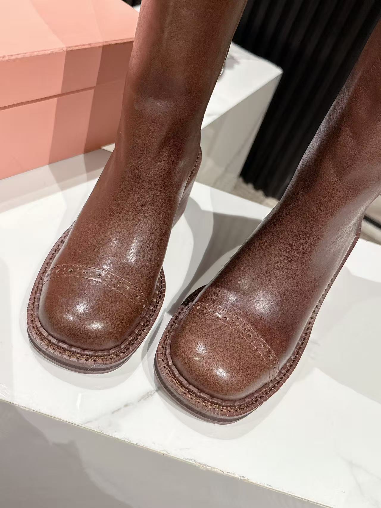 Miu Miu 2026 High Boot 50mm Brown Calfskin 621333