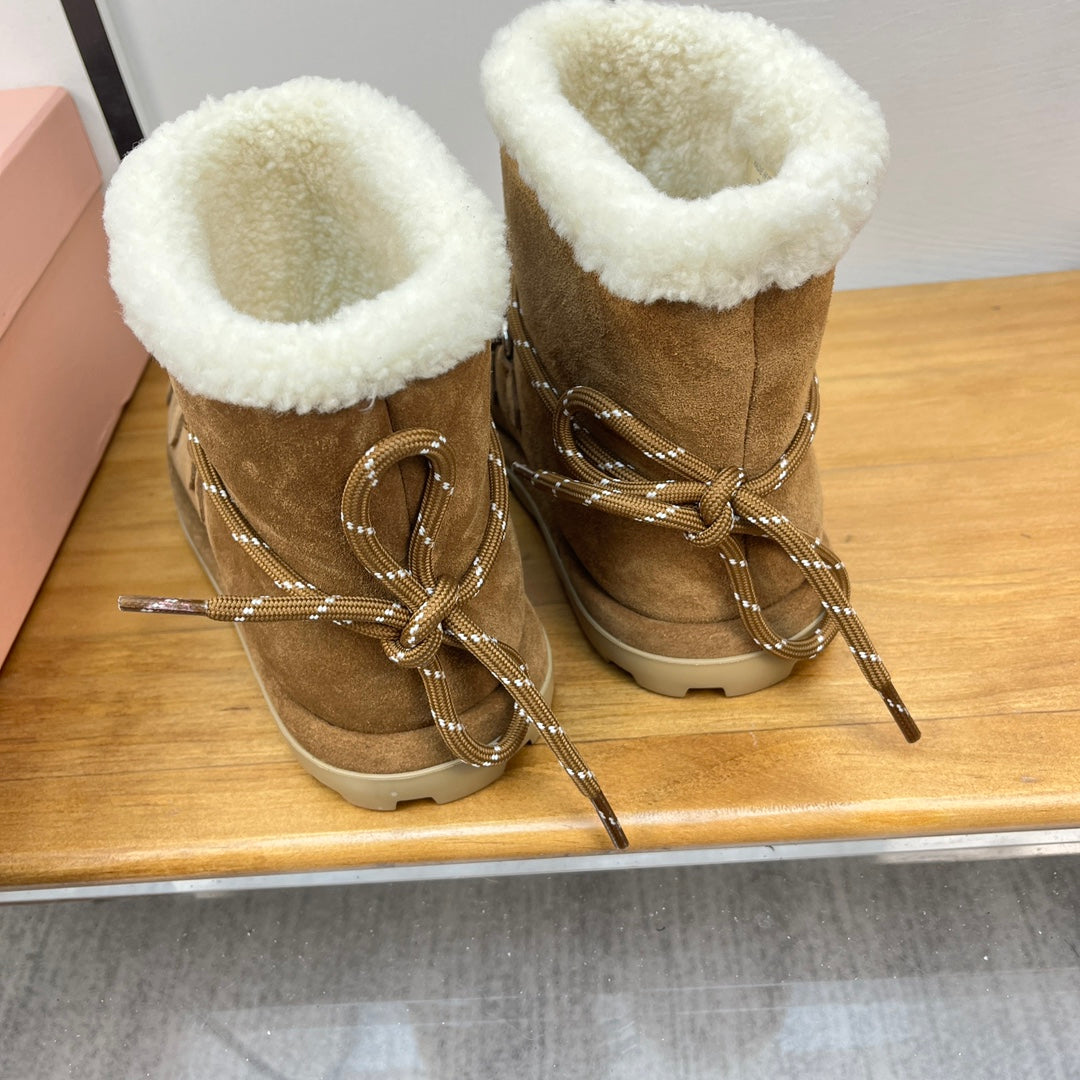 Miu Ankle Boots Brown Stone Yellow Suede