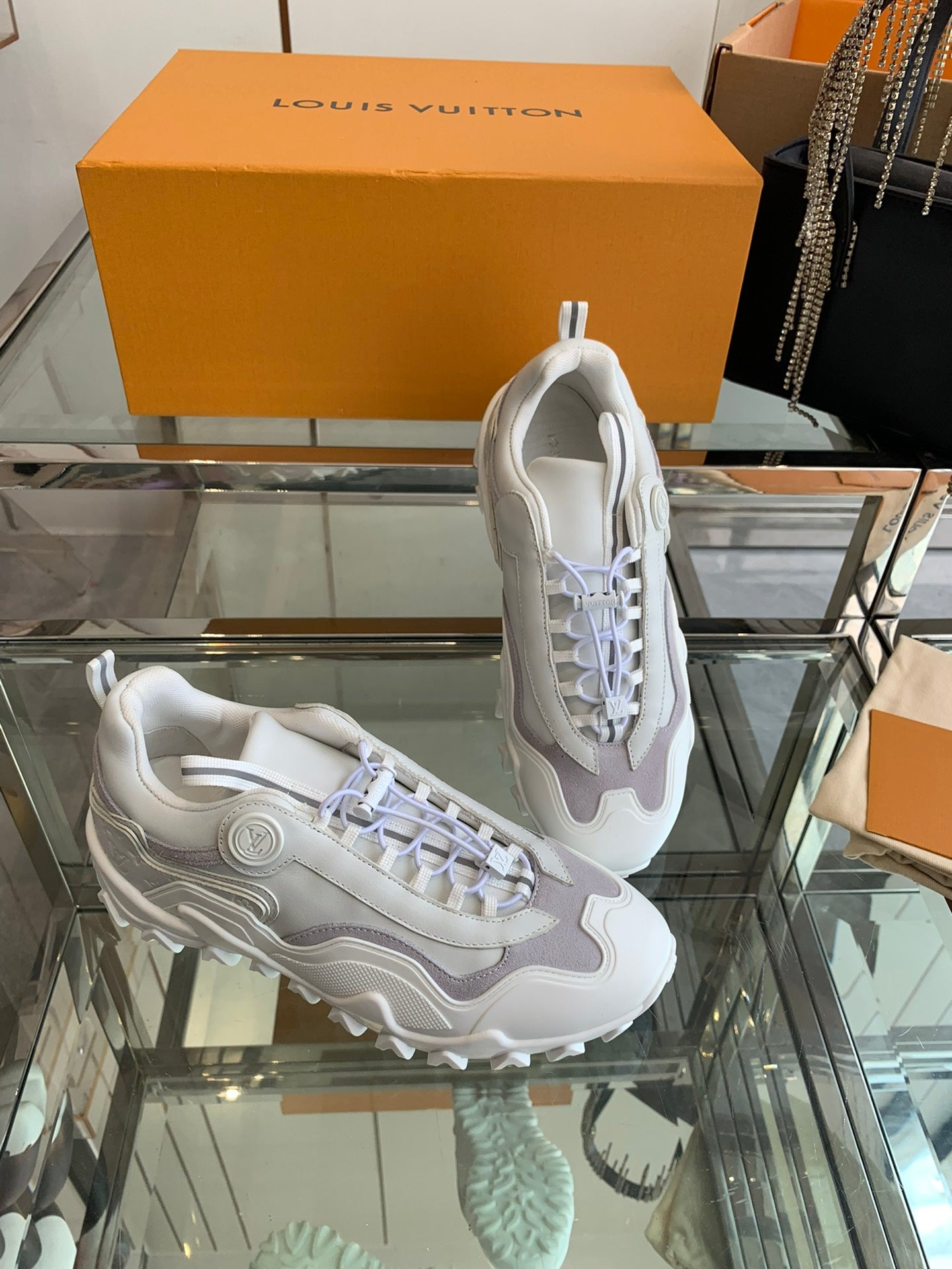 LV Rush Sneaker 40mm White Cowhide