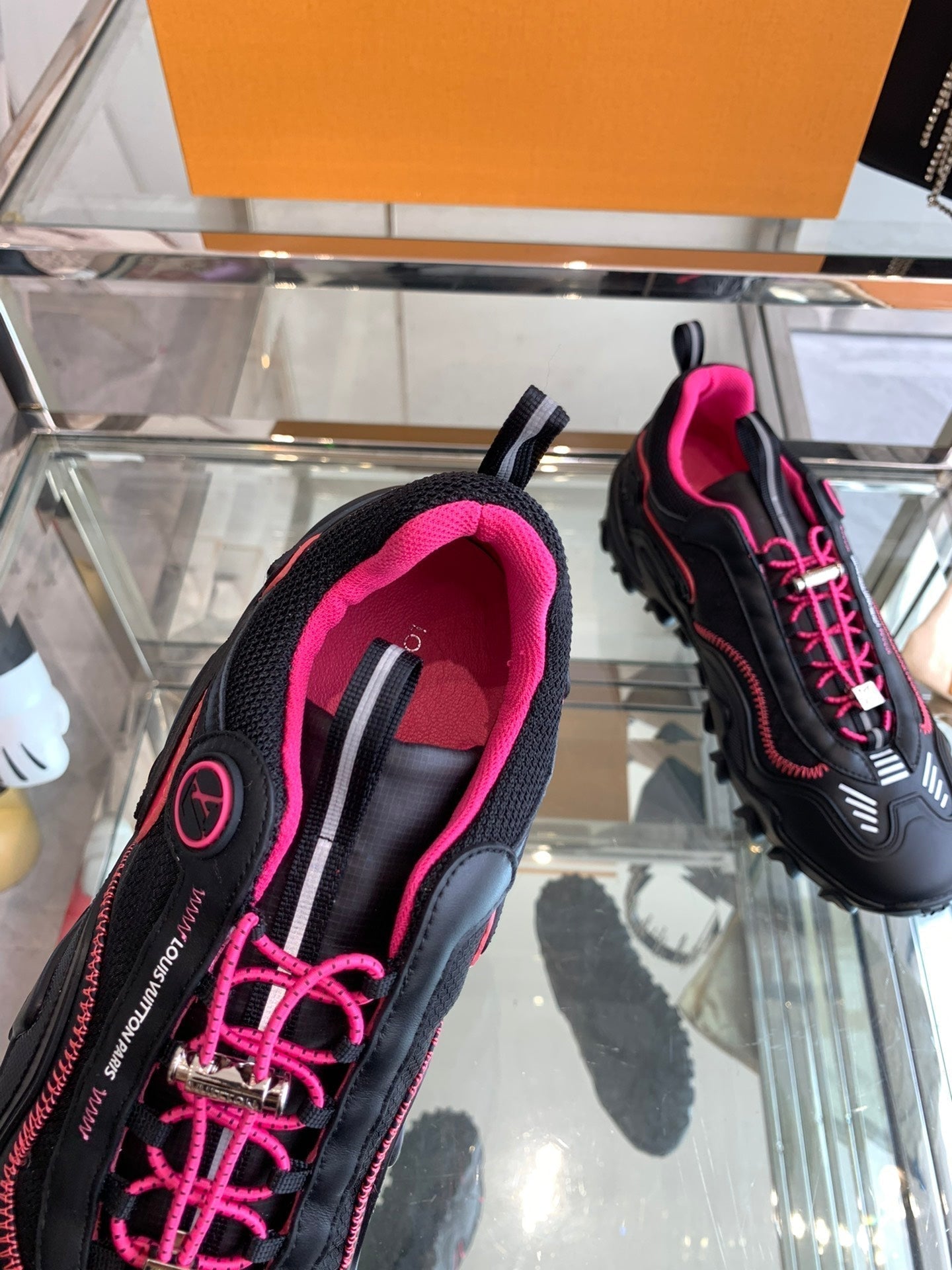 LV Rush Sneaker 40mm Black Pink Cowhide