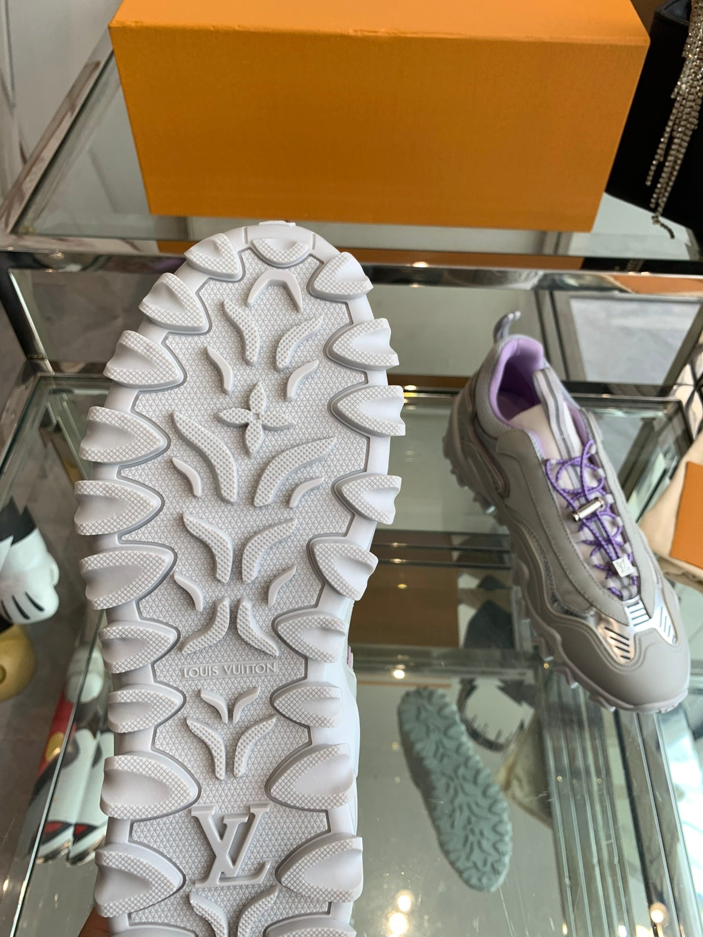 LV Rush Sneaker 40mm Grey Purple Cowhide