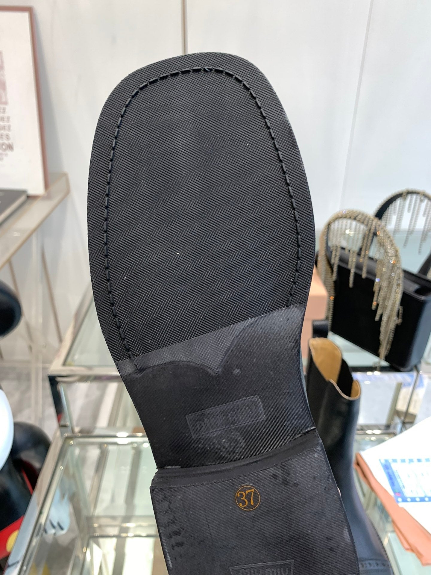 Miu short Boots Black Vegetable Blended Cowhide