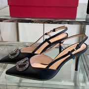 VT 25 High Heels Slingbacks Balck Cowhide 292335