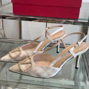 VT 25 High Heels Slingbacks Ivory Cowhide 292344