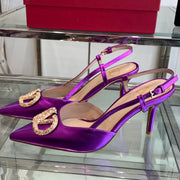 VT 25 High Heels Slingbacks Purple Cowhide 292336