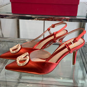 VT 25 High Heels Slingbacks Red Cowhide 292339