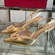 VT 25 High Heels Slingbacks Gold Cowhide 292345