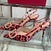 VT 25 High Heels Slingbacks Red Leopard Cowhide 292346
