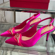 VT 25 High Heels Slingbacks Fuchsia Pink Cowhide 292353