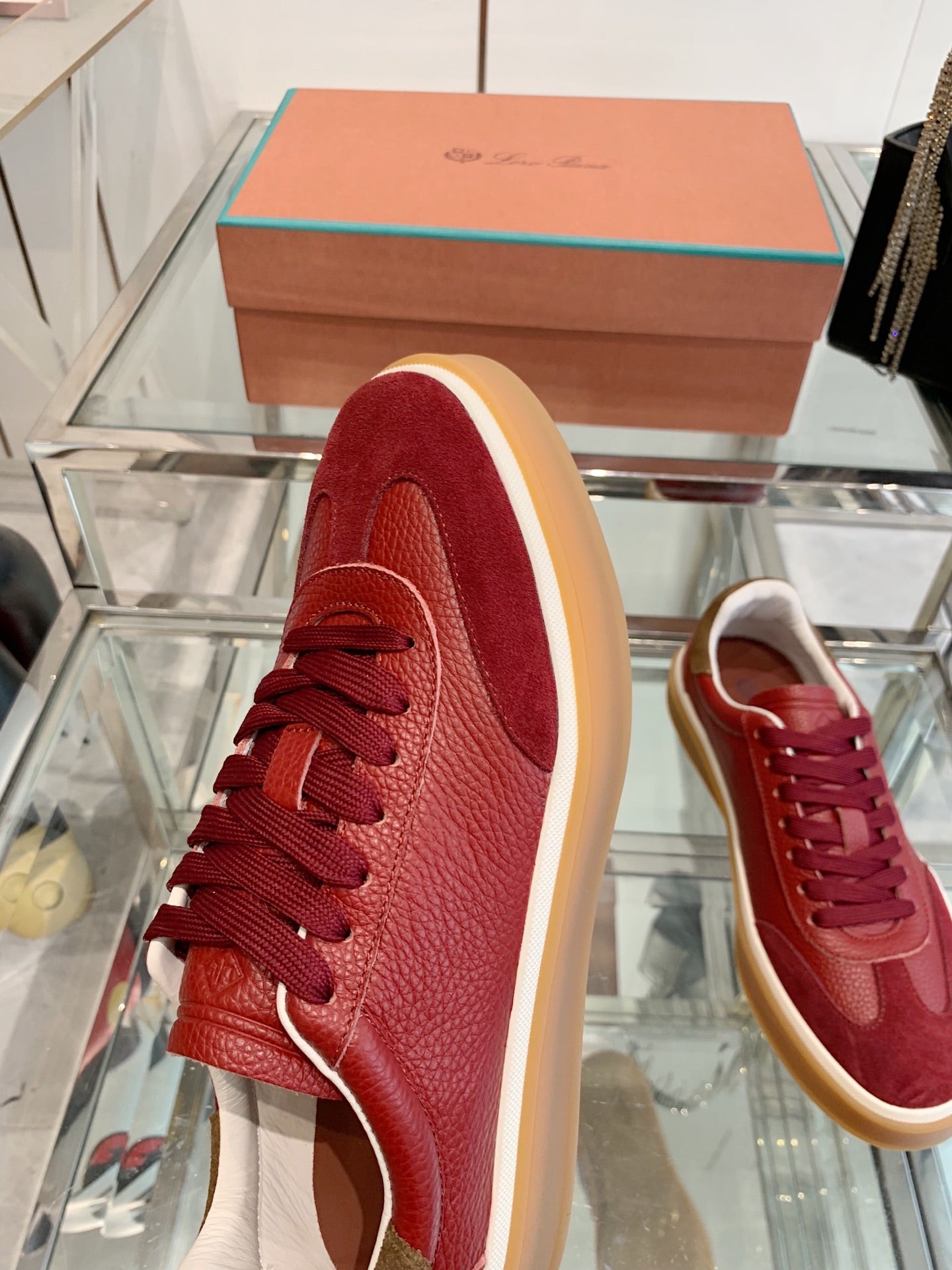 LP Tennis Walk Sneaker Red Suede 307244