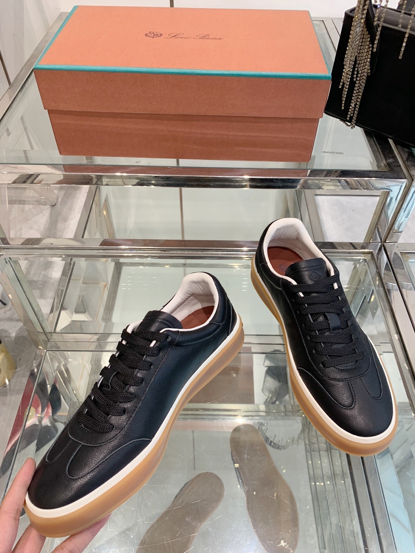 LP Tennis Walk Sneaker Black Suede 307247