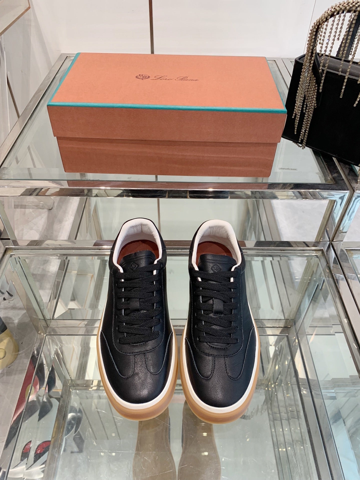 LP Tennis Walk Sneaker Black Suede 307247