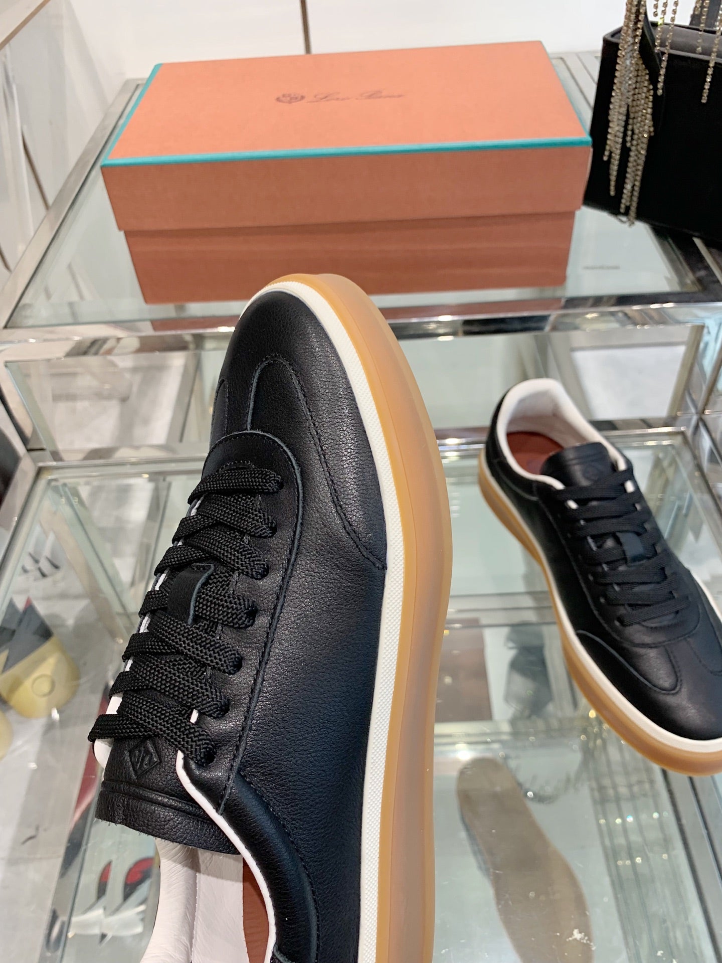 LP Tennis Walk Sneaker Black Suede 307247