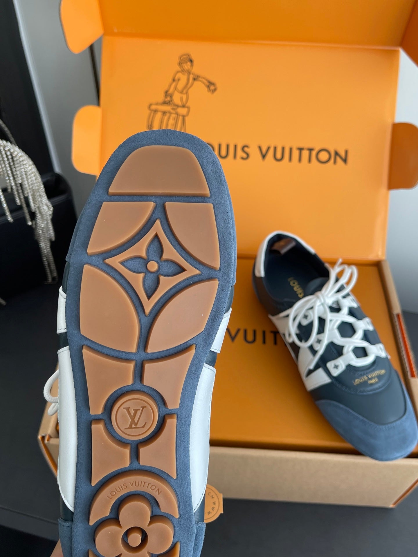 LV 26ss Ballet Sneakers Dark Navy Blue Suede 631477