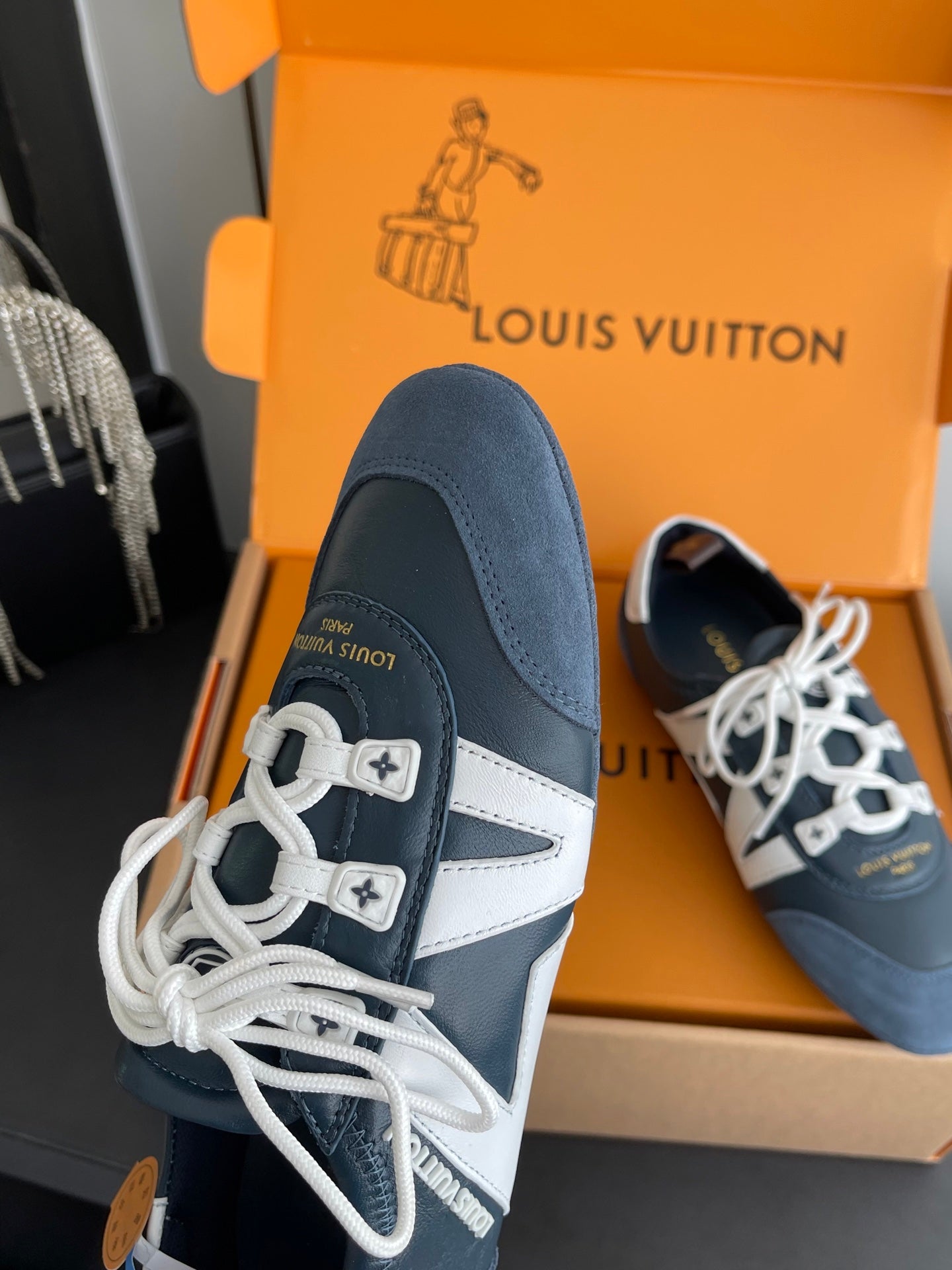 LV 26ss Ballet Sneakers Dark Navy Blue Suede 631477