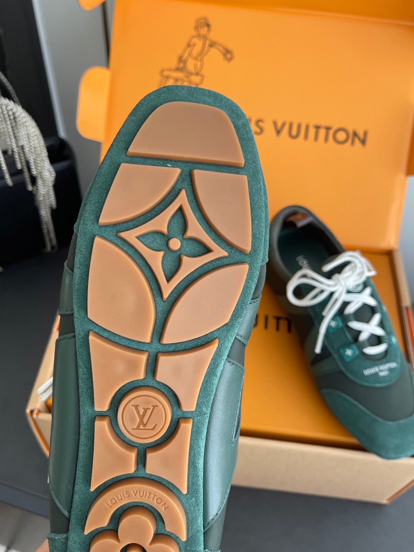 LV 26ss Ballet Sneakers Forest Green Cowhide Suede 631479