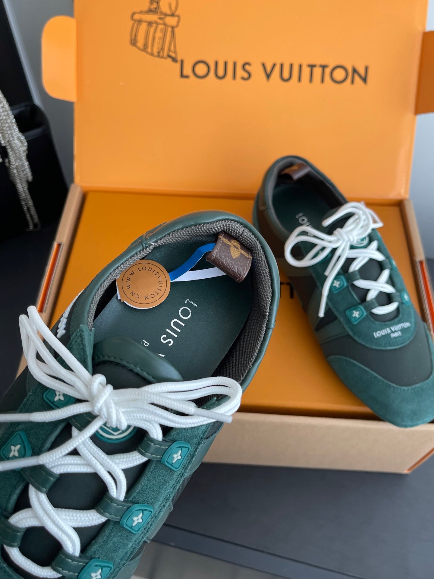 LV 26ss Ballet Sneakers Forest Green Cowhide Suede 631479