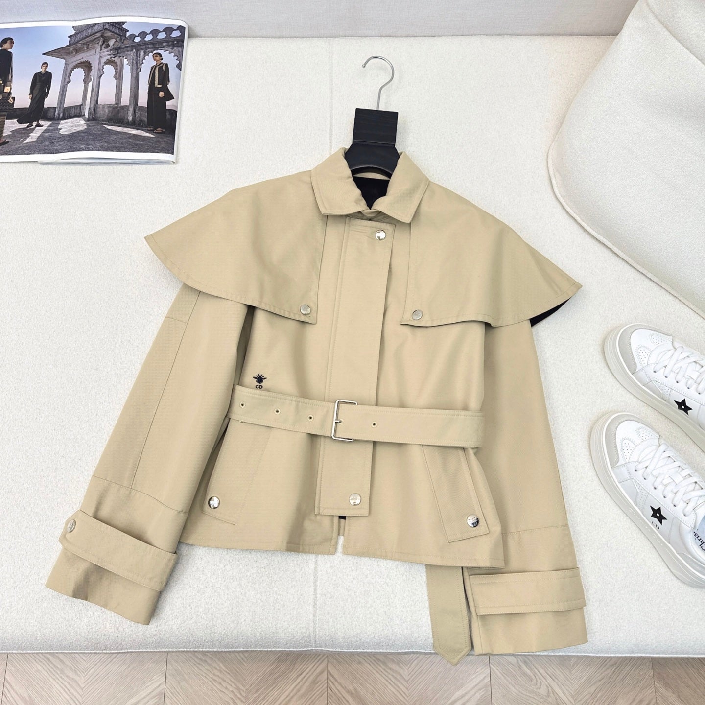 CD 25 Two-piece Windbreaker Jacket Beige Cotton Polyester 588806