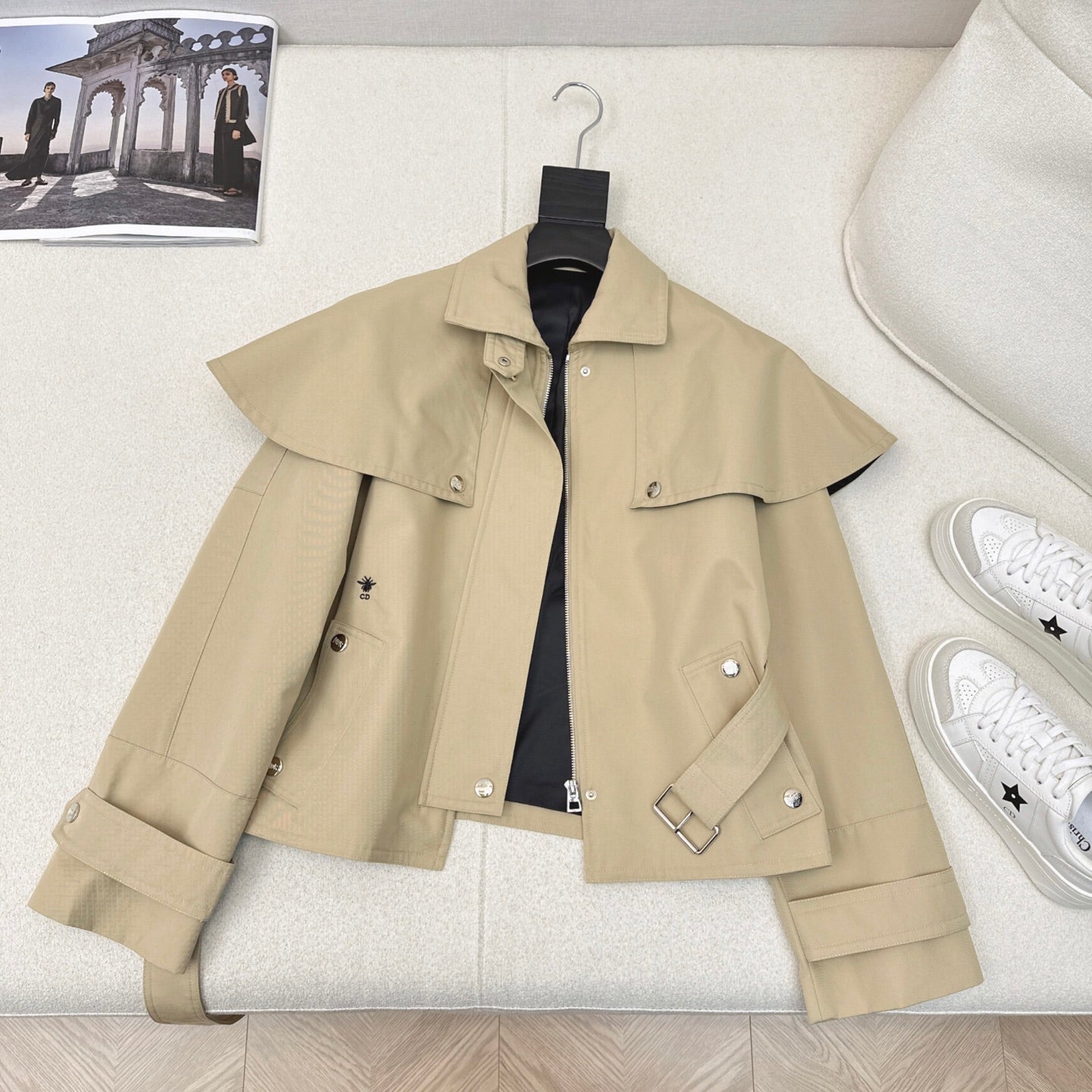 CD 25 Two-piece Windbreaker Jacket Beige Cotton Polyester 588806