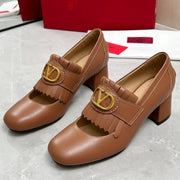 VT 25 Signature Heeled Loafer Brown Calf Leather 293941