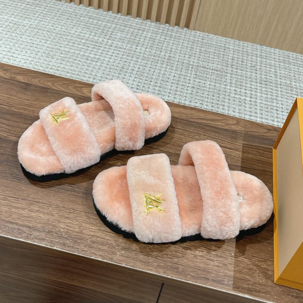 LV Sunset Flat Comfort Mule Pink Wool