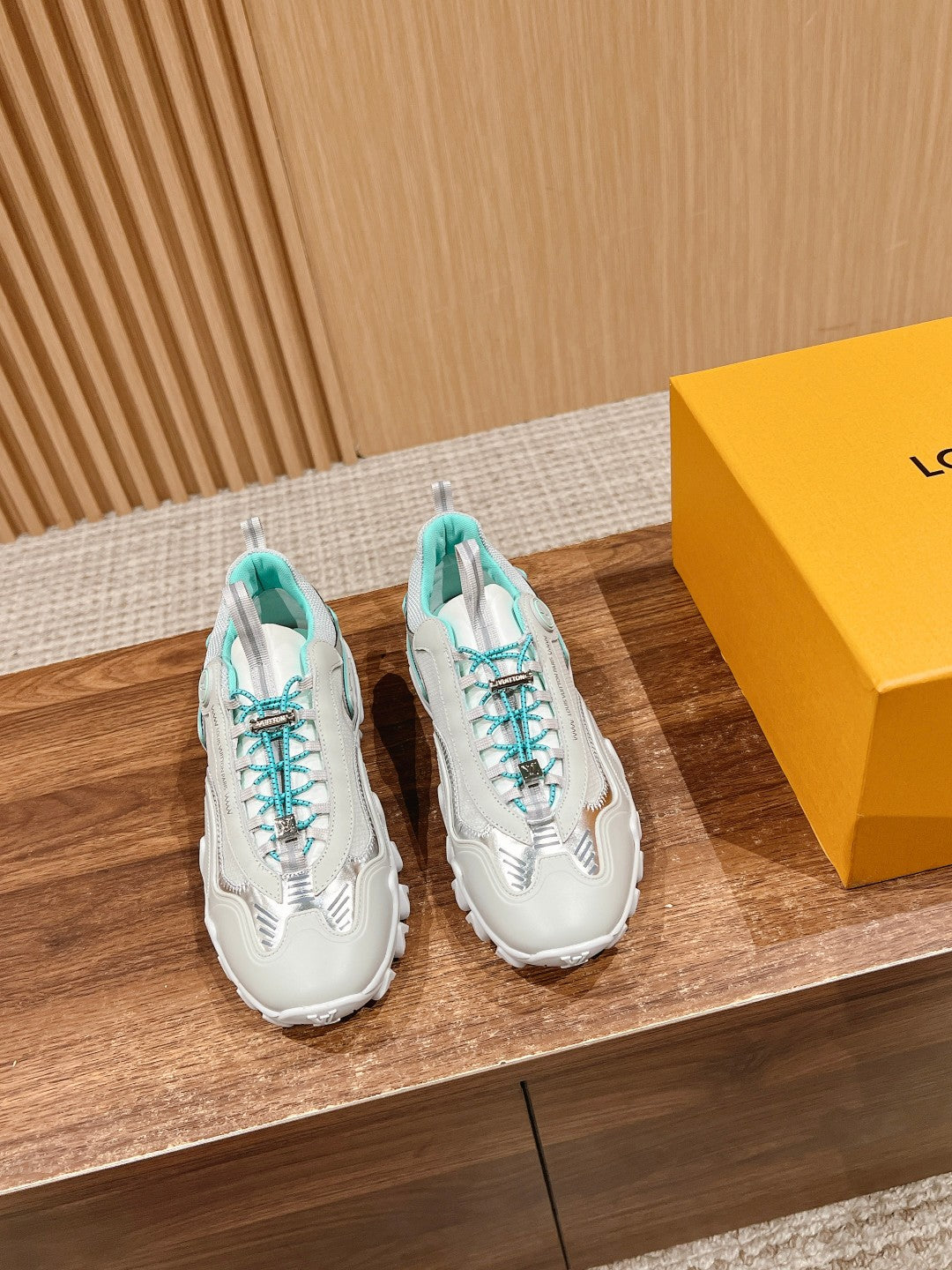 LV Rush Sneaker White Mix Green Cowhide