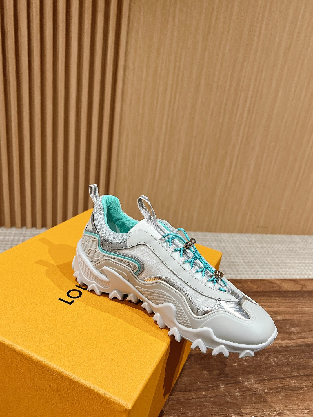 LV Rush Sneaker White Mix Green Cowhide