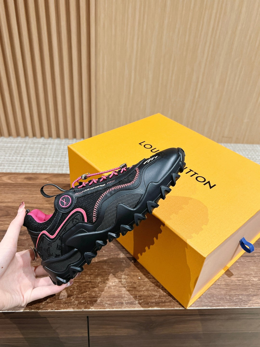 LV Rush Sneaker Black Mix Pink Cowhide
