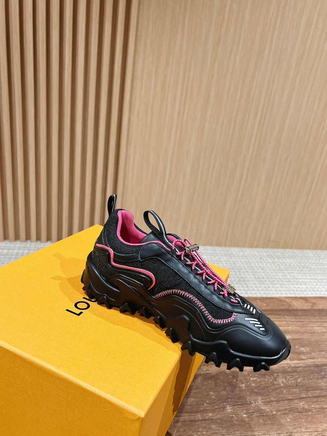 LV Rush Sneaker Black Mix Pink Cowhide