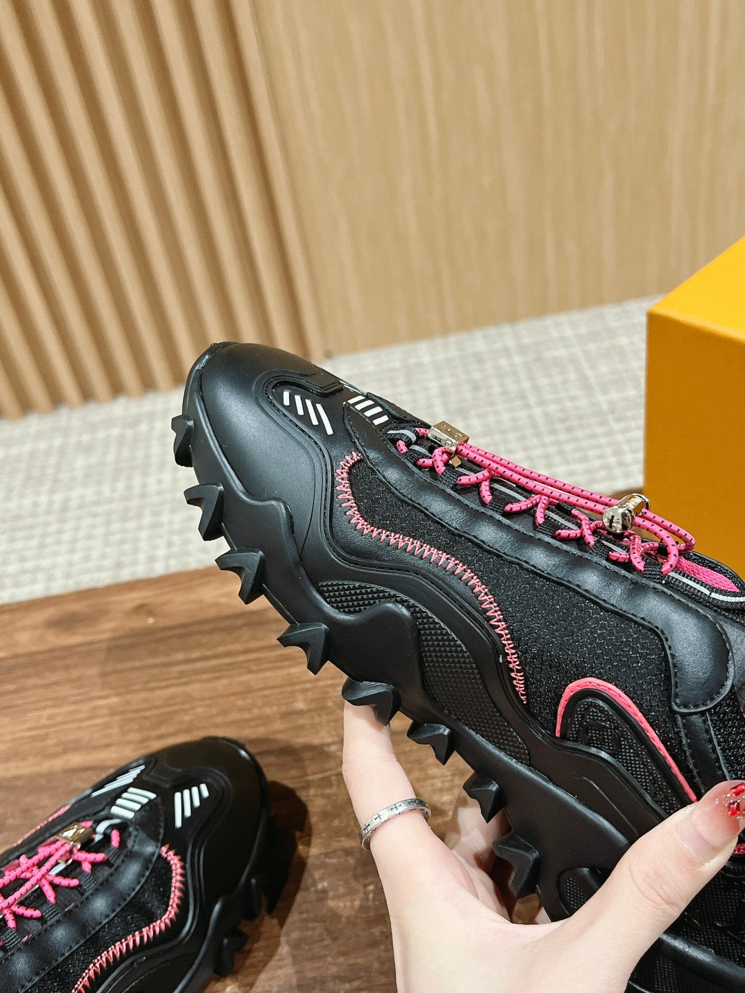 LV Rush Sneaker Black Mix Pink Cowhide