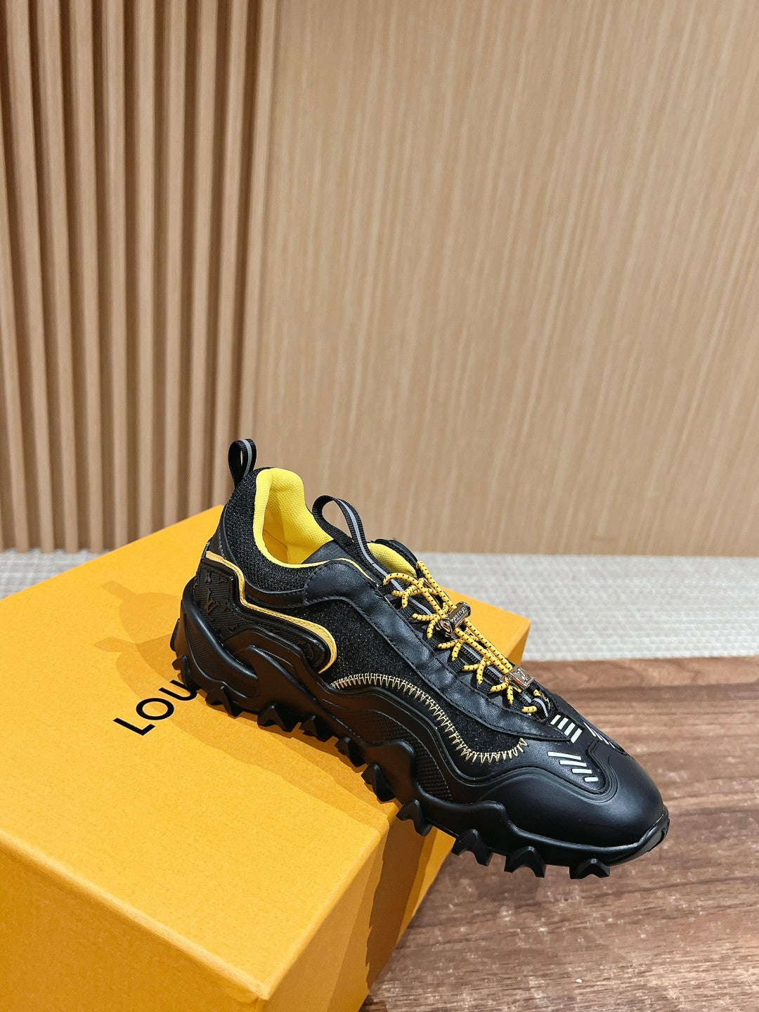 LV Rush Sneaker Black Mix Yellow Cowhide