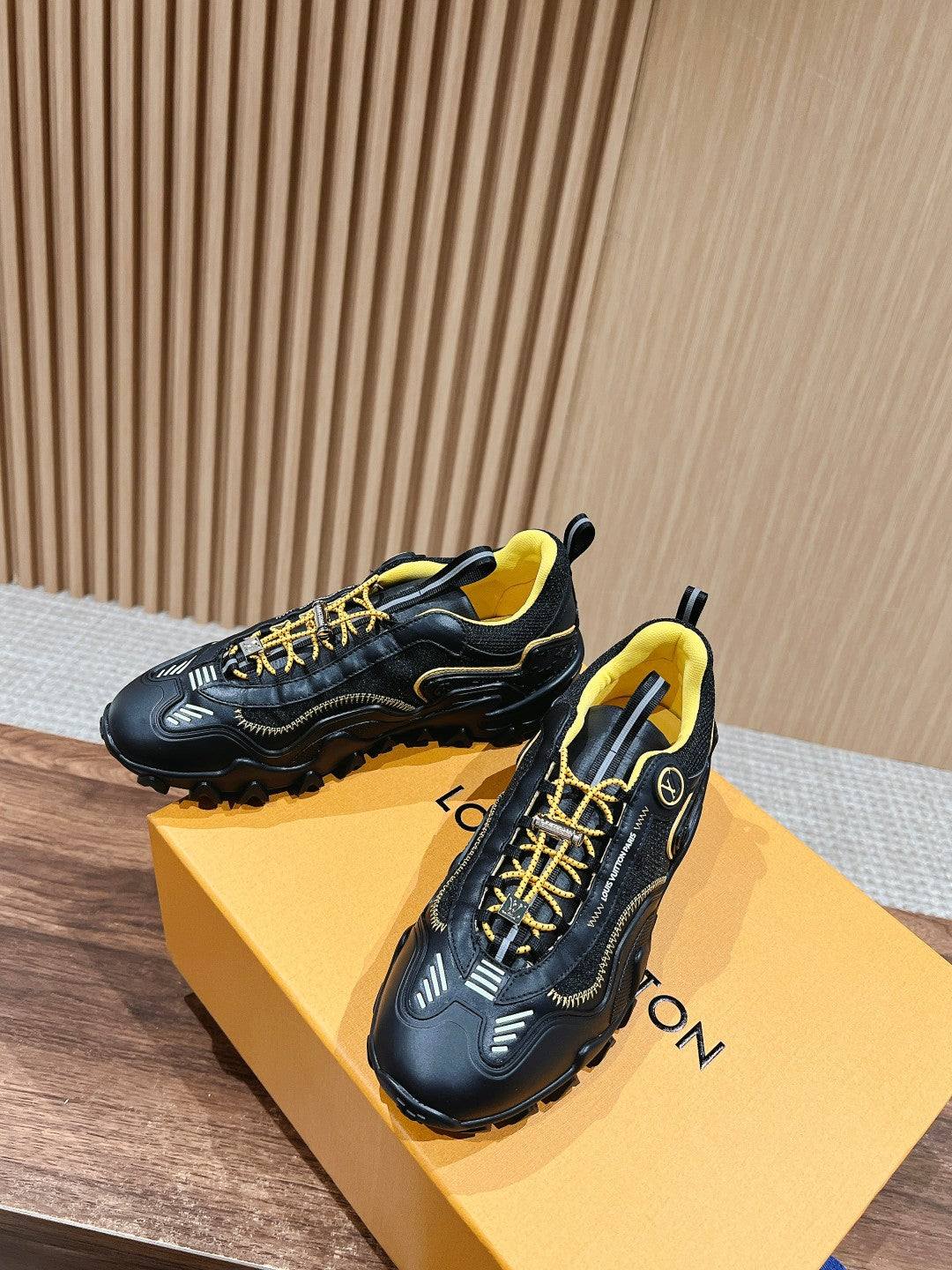 LV Rush Sneaker Black Mix Yellow Cowhide