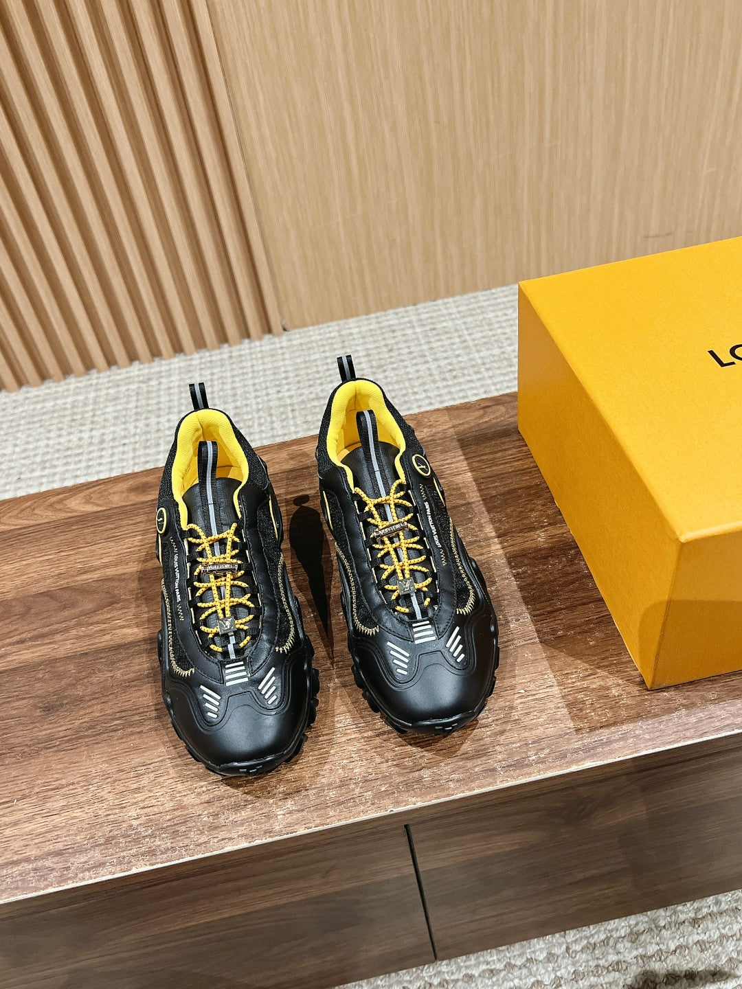 LV Rush Sneaker Black Mix Yellow Cowhide