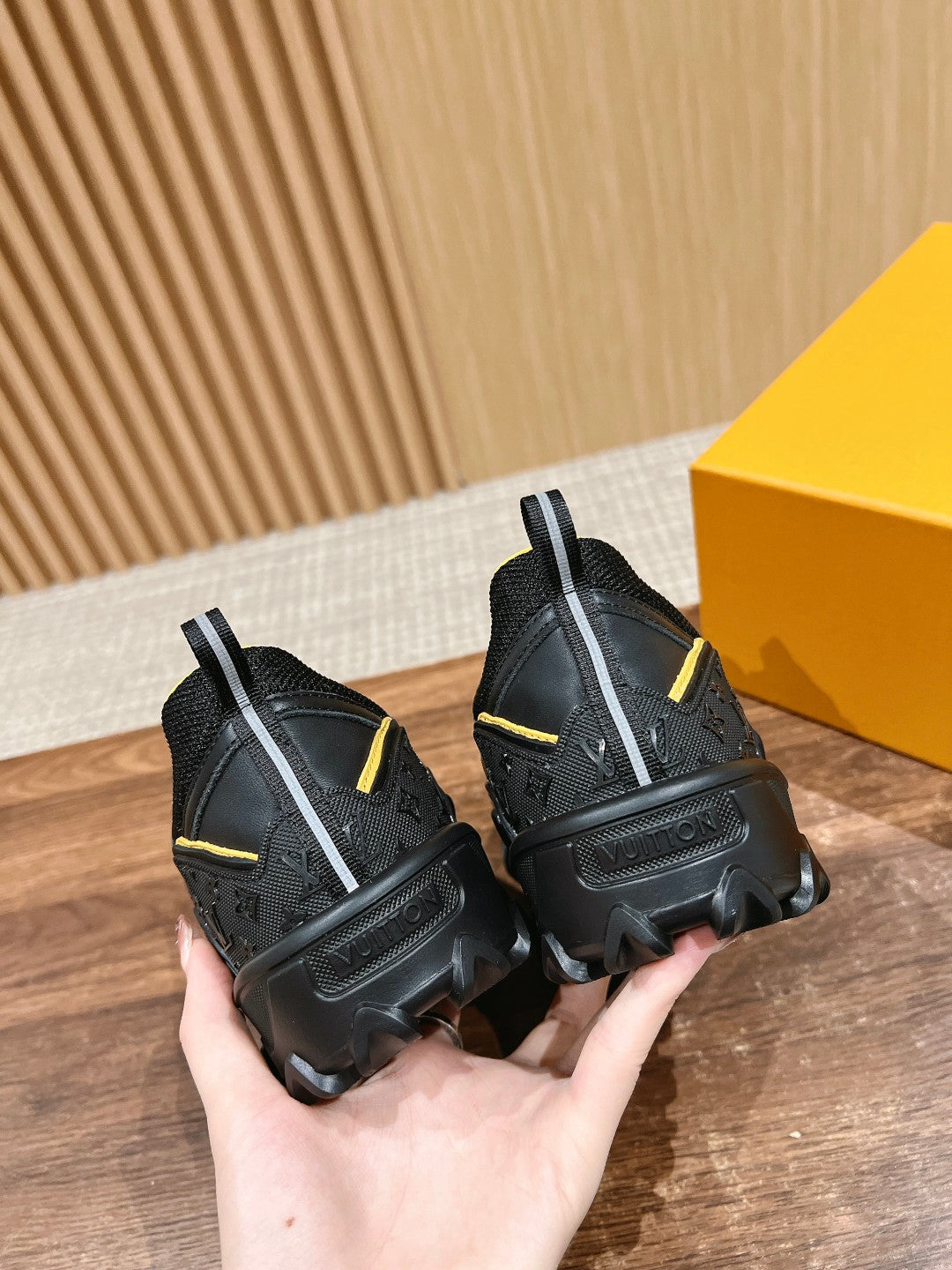 LV Rush Sneaker Black Mix Yellow Cowhide