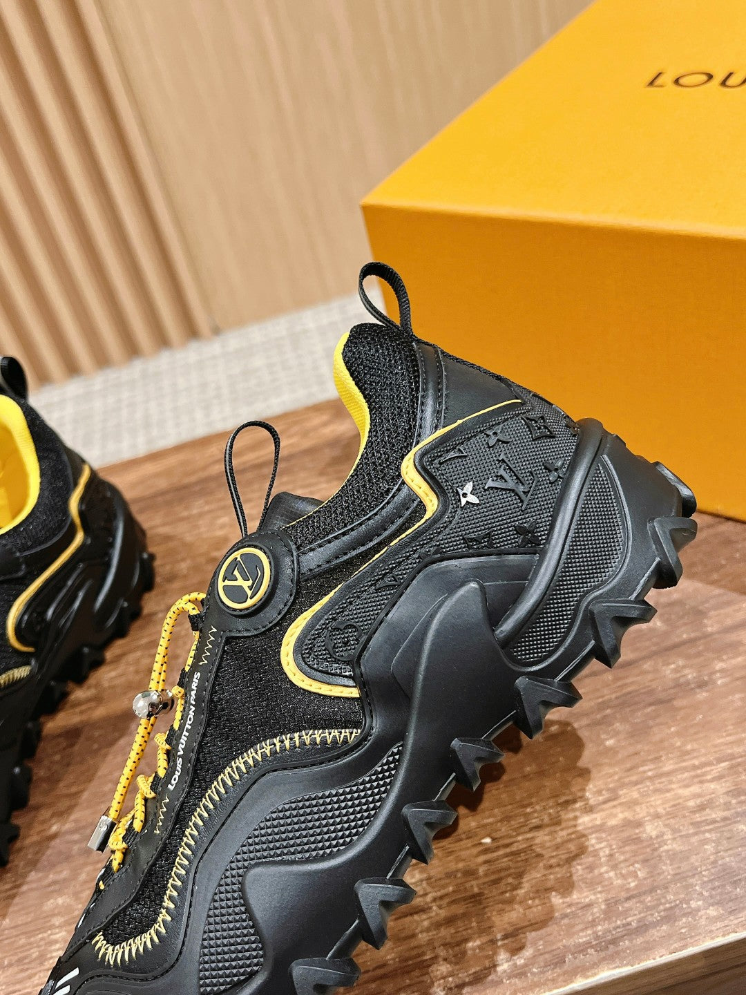 LV Rush Sneaker Black Mix Yellow Cowhide