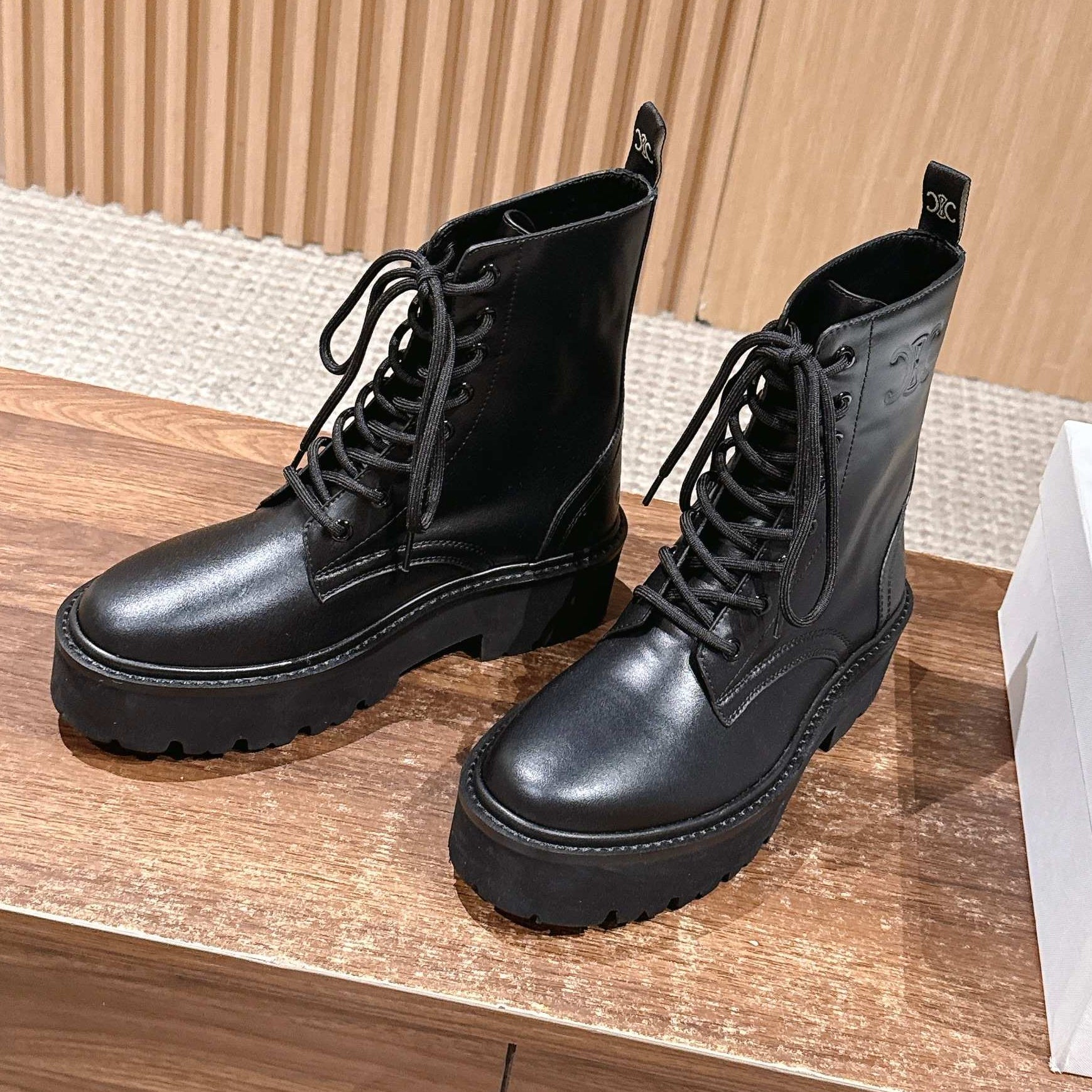 Celine 25 Boot Black Calfskin 554009