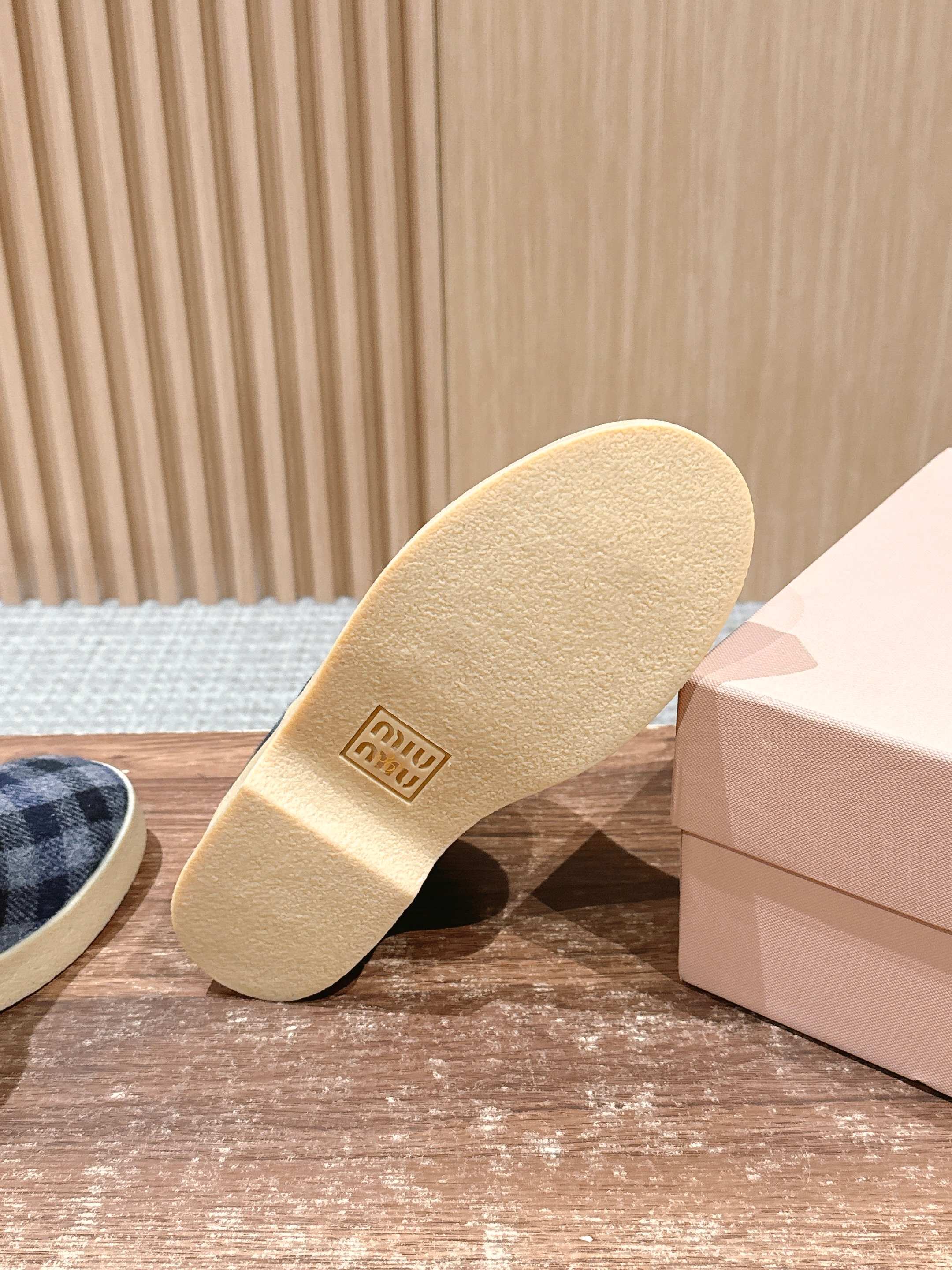 Miumiu 25 Plaid Slip-on Boot Blue Mix White Suede Wool 553703