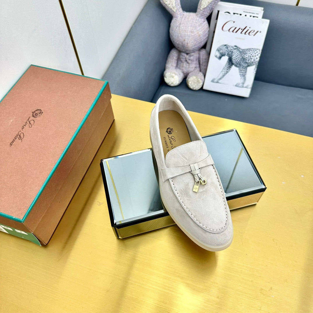 LP Summer Charms Walk Loafers White Suede  994496