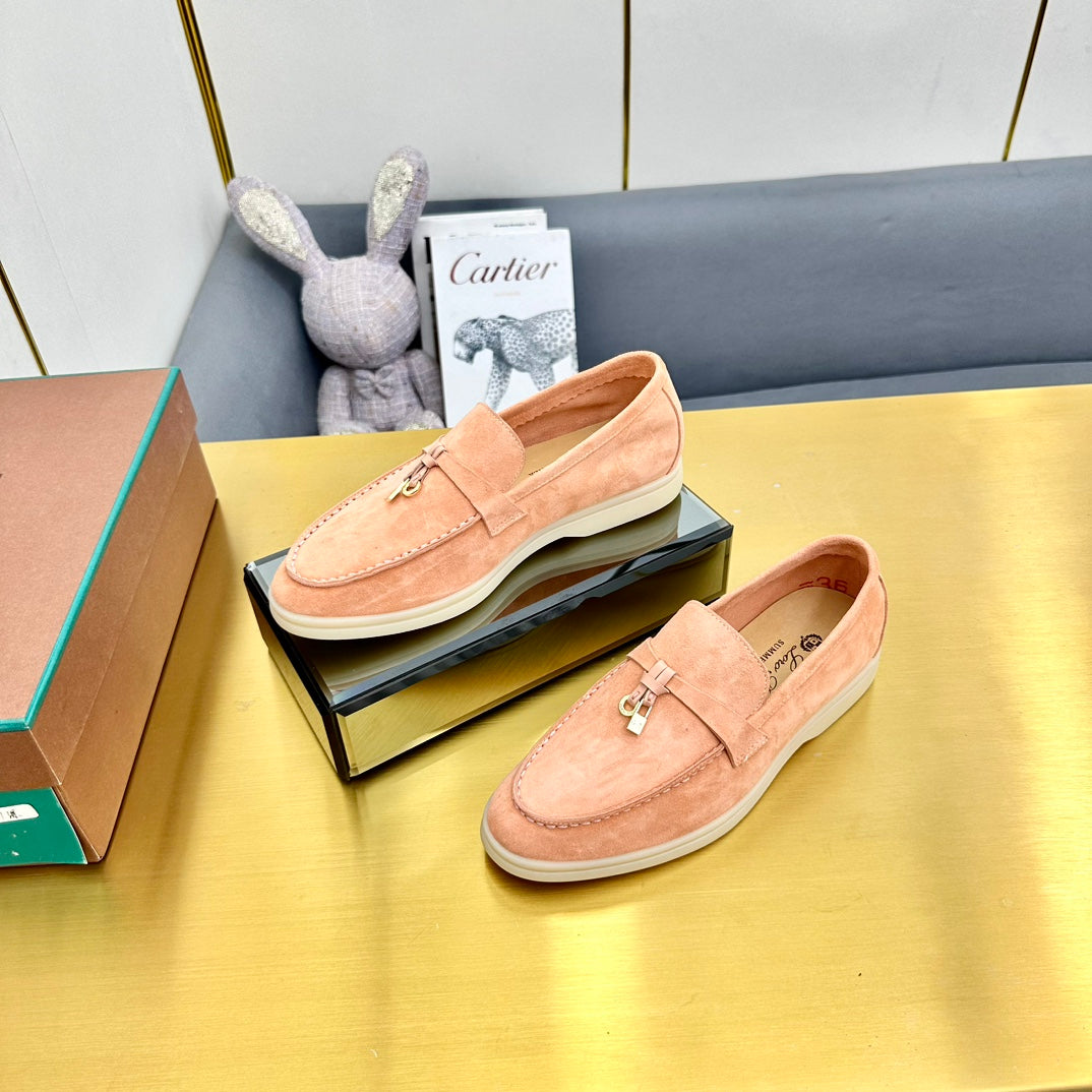 LP Summer Charms Walk Loafers Light Salmon Pink Suede 994509