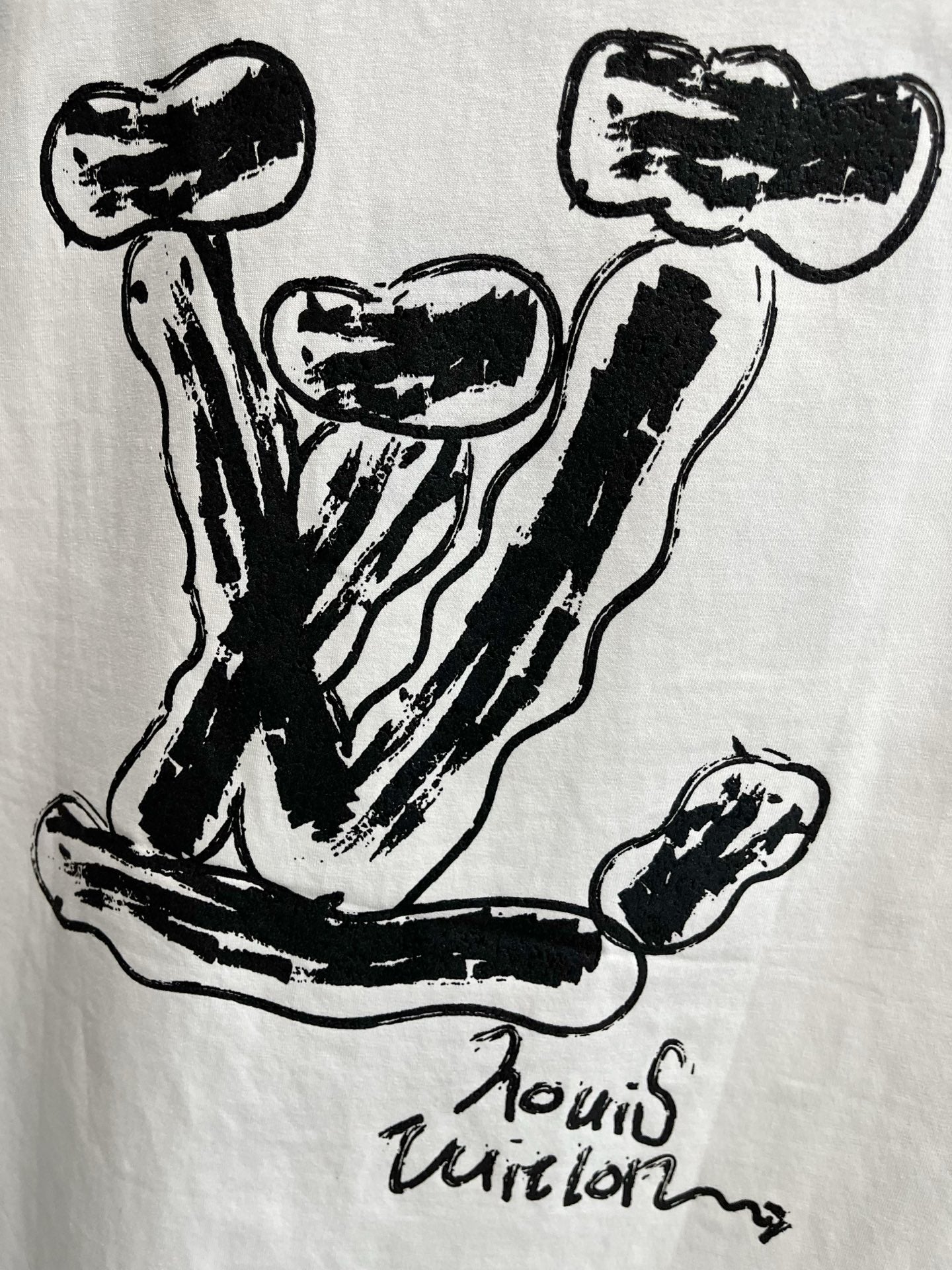 LV T-SHIRT IN WHITE PURE COTTON LOGO PRINT 238775