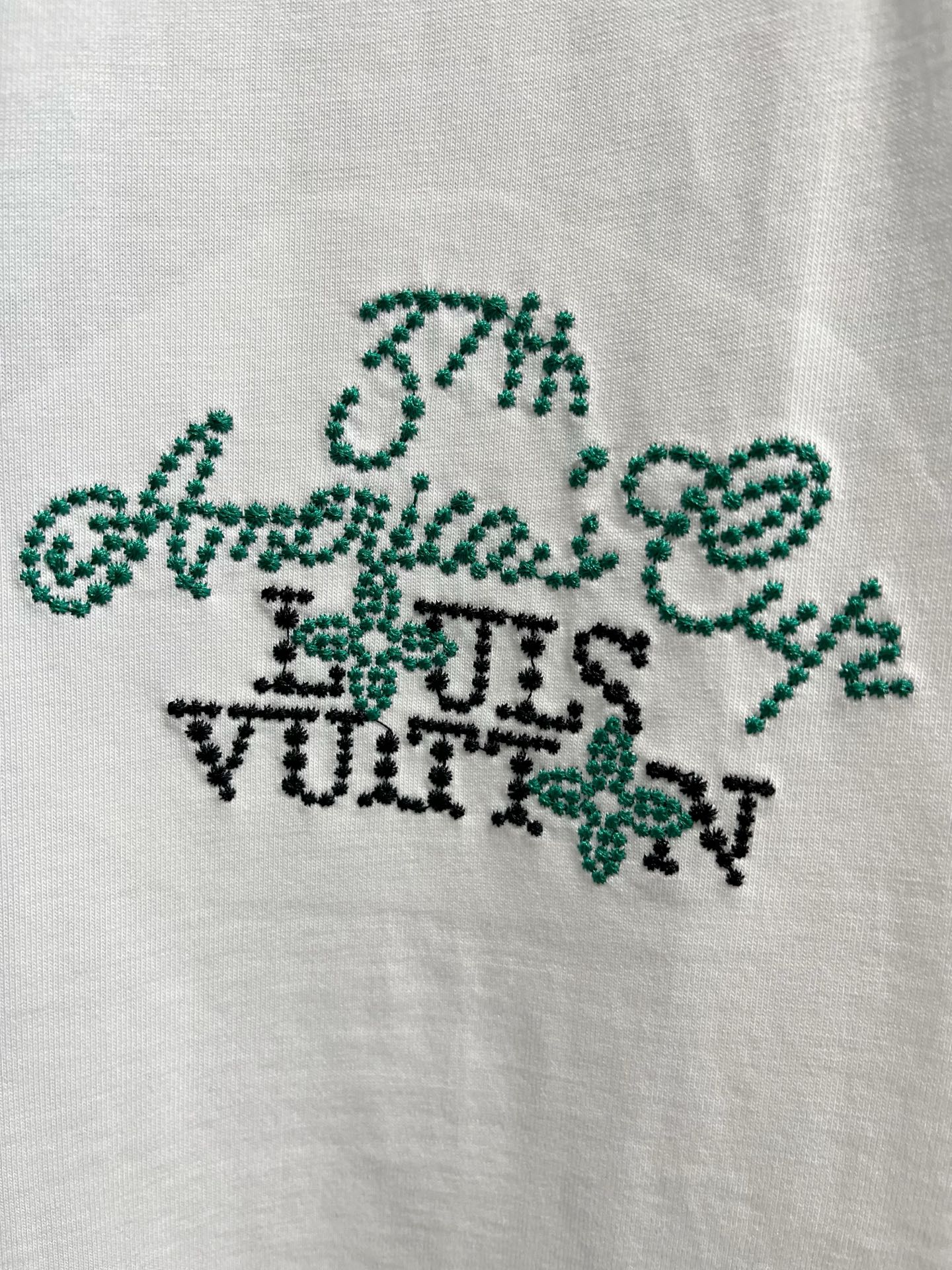 LV T-SHIRT IN WHITE EMBROIDERED LOGO PURE COTTON 238777