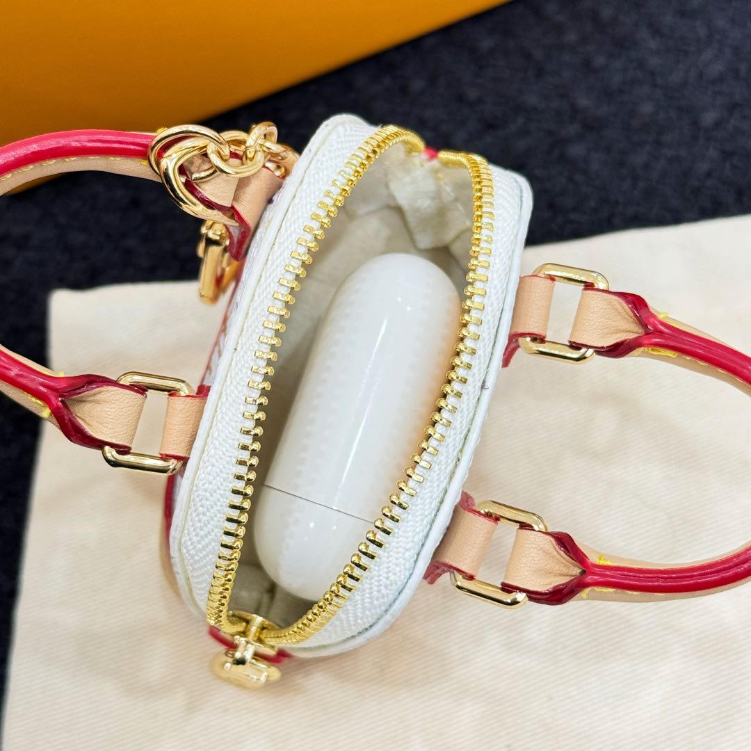 LV Alma Bag Charm White mix Colors Cowhide