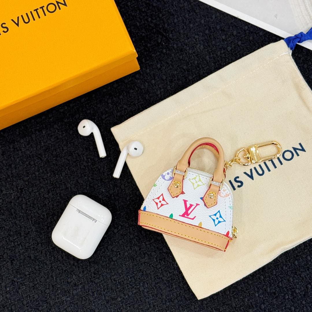 LV Alma Bag Charm White mix Colors Cowhide