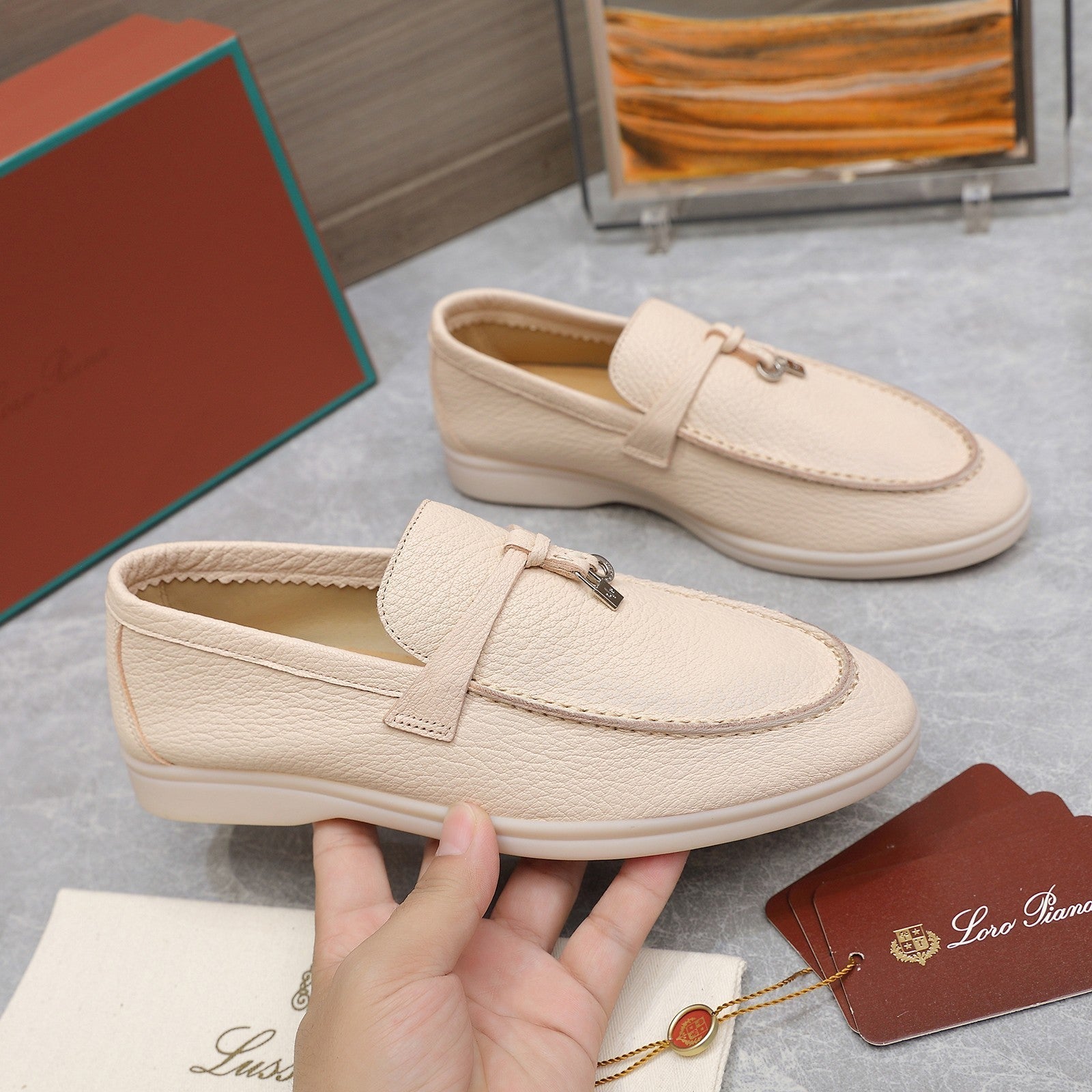 LP SUMMER CHARMS WALK LOAFERS BEIGE CREAM LAMBSKIN